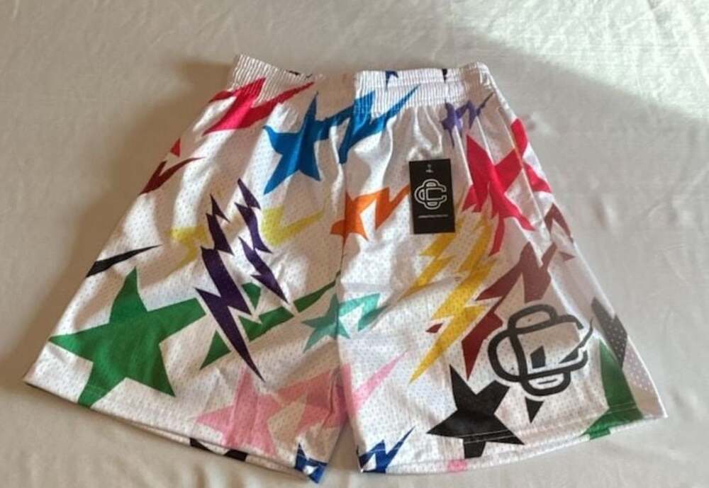 Corrupted Creative Lightning Star Mesh Shorts Capsule One White Multi Size L